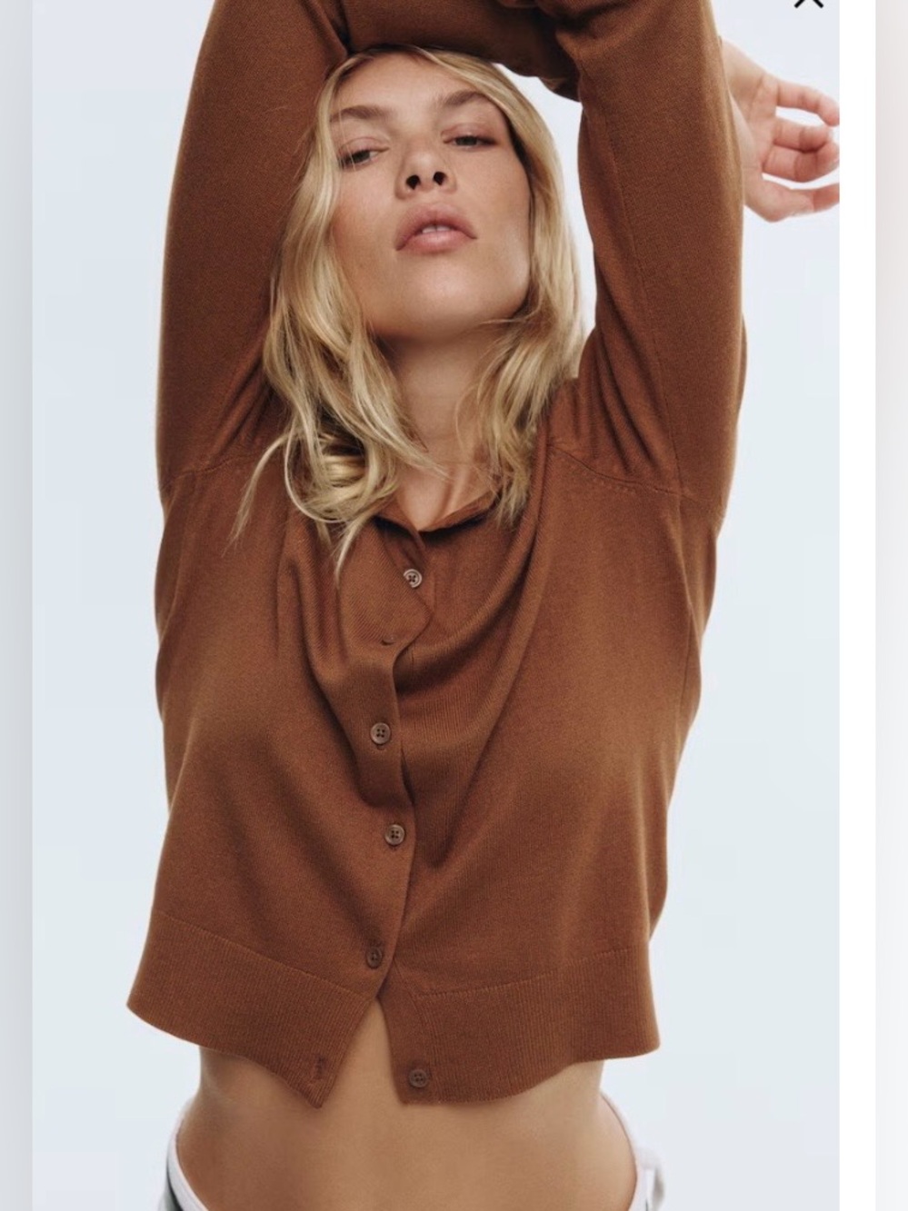 H&M Knit Cardigan in Brown (Style# 0579541192).-Large - Picture 6 of 9